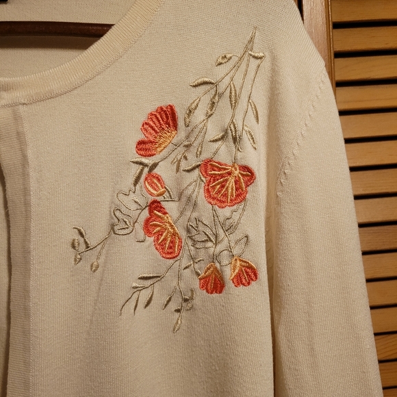Esperanza Ivory Cardigan with Floral Details - Picture 6 of 6